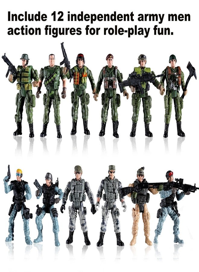 Mr.River US Army Men and SWAT Team Toy Soldiers Action Figures with Military Weapons Accessories for Kids Boys Girls,12Pcs - Image 3